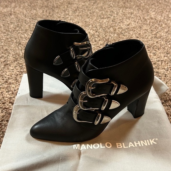 Manolo Blahnik EU 38. EUC 
Black ankle silver buckle boot - Picture 3 of 6